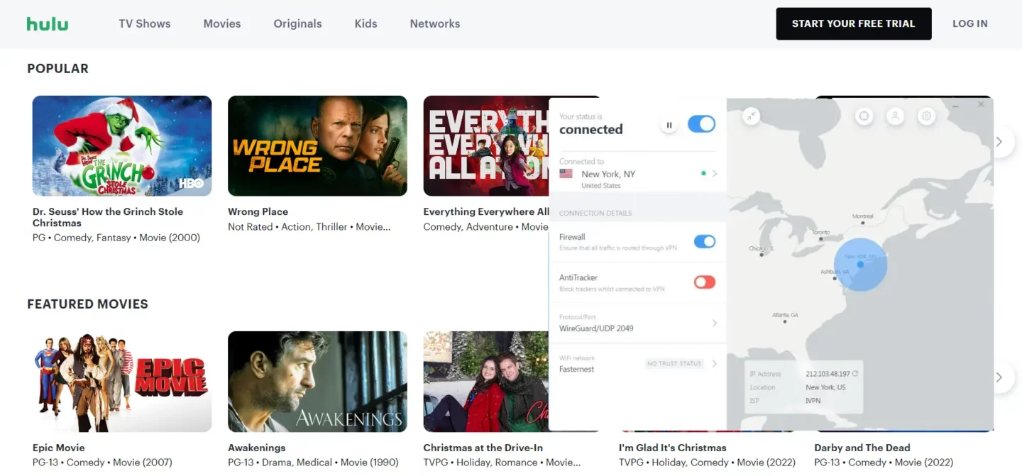 Hulu on samsung smart tv with nordvpn