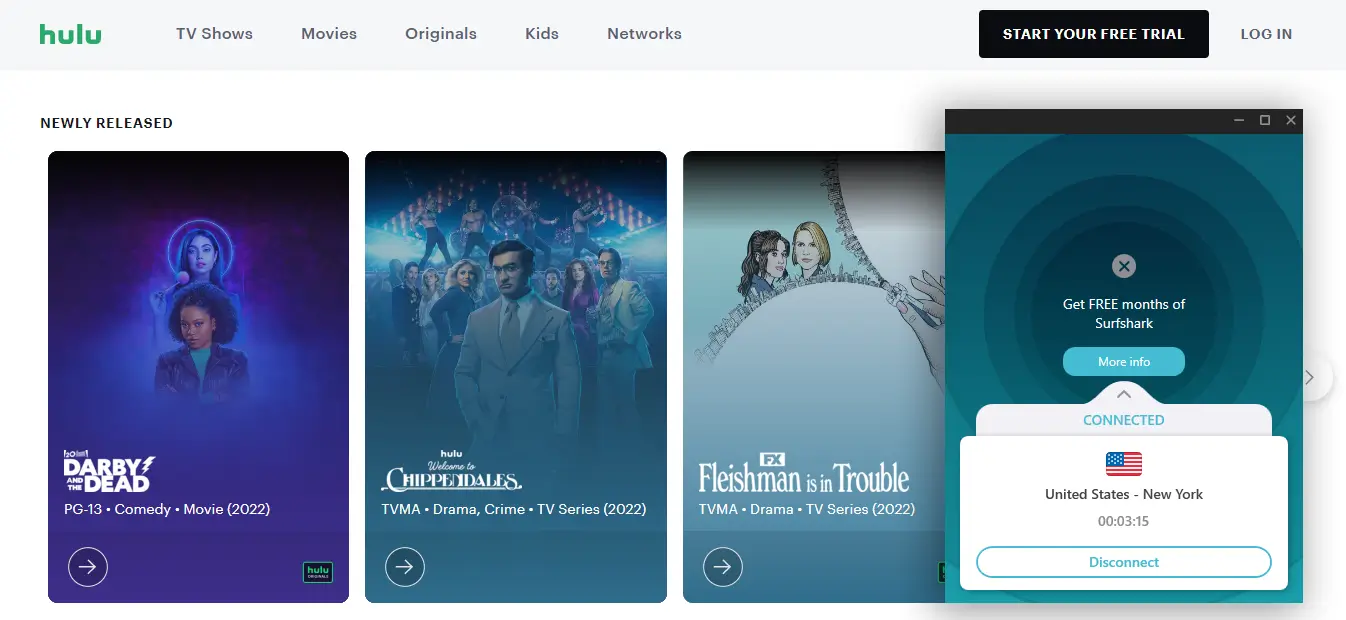 Hulu in new zealand with surfshark